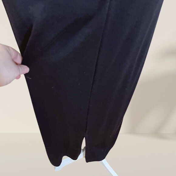 Hot Cotton Black Collared Midi Dress - Size M, Made in USA - Picture 5 of 7